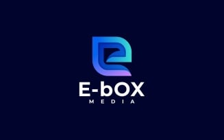 Letter E Box Gradient Logo