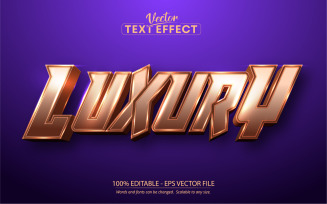 Luxury - Shiny Golden Style, Editable Text Effect, Font Style, Graphics Illustration