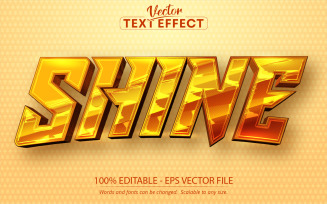 Shine - Golden Style, Editable Text Effect, Font Style, Graphics Illustration