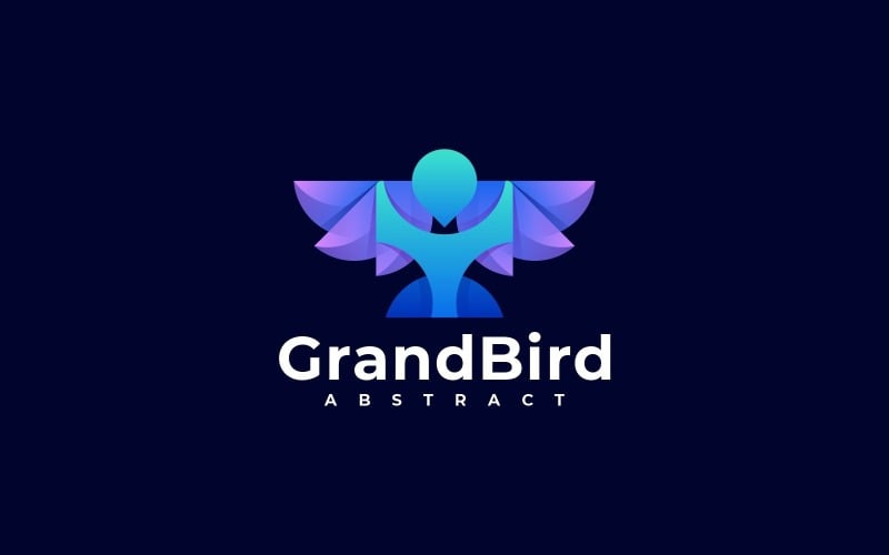 Abstract Grand Bird Gradient Logo Style Logo Template