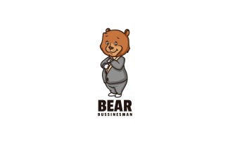 Bear Businessman Cartoon Logo