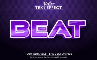 Beat - Cartoon Style, Editable Text Effect, Font Style, Graphics Illustration