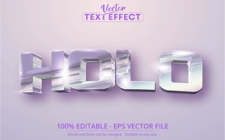 Holo - Wrinkled Foil Holographic Style, Editable Text Effect, Font Style, Graphics Illustration