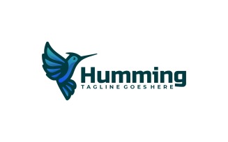 Hummingbird Mascot Gradient Logo Style