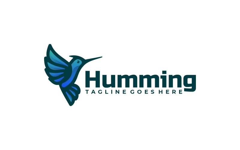 Hummingbird Mascot Gradient Logo Style Logo Template