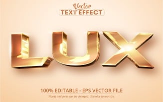 Lux - Shiny Golden Style, Editable Text Effect, Font Style, Graphics Illustration