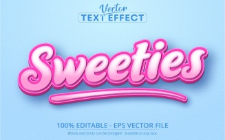 Sweeties - Cartoon Style, Editable Text Effect, Font Style, Graphics Illustration