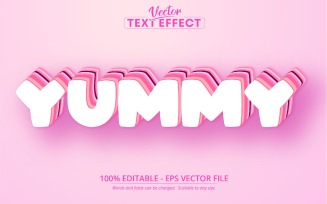 Yummy - Cartoon Style, Editable Text Effect, Font Style, Graphics Illustration