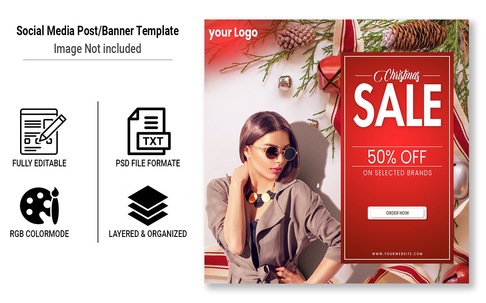 Template #219553 Christmas Offer Webdesign Template - Logo template Preview