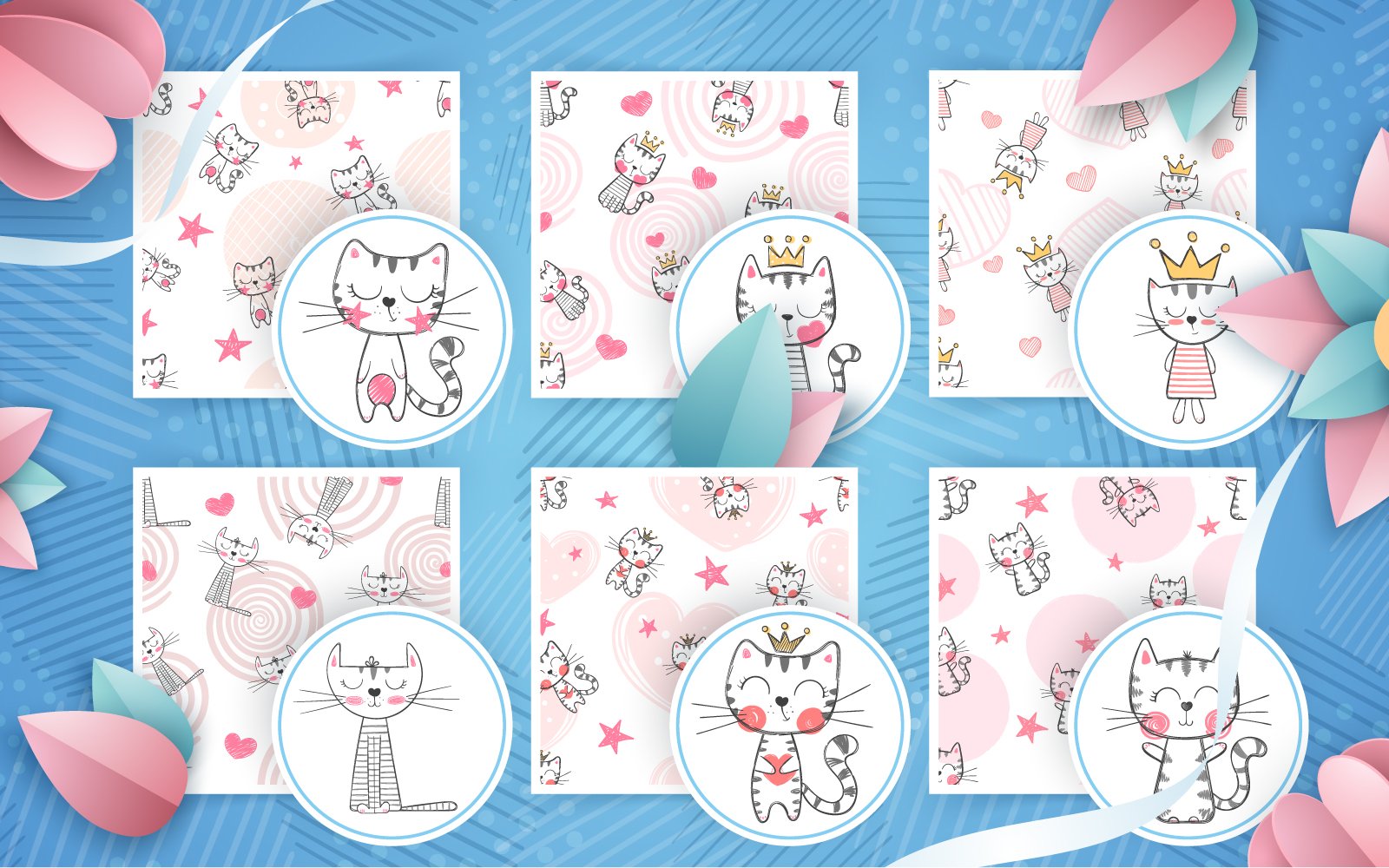 Kit Graphique #219589 Kitty Seamless Web Design - Logo template Preview