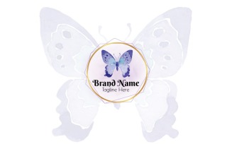 Butterfly Water Colors Logo Template