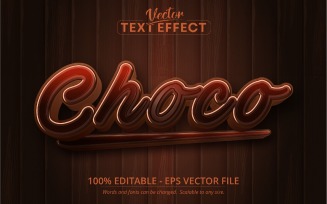 Choco - Cartoon Style, Editable Text Effect, Font Style, Graphics Illustration