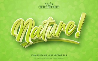 Nature - Cartoon Style, Editable Text Effect, Font Style, Graphics Illustration
