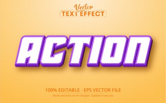 Action - Cartoon Style, Editable Text Effect, Font Style, Graphics Illustration