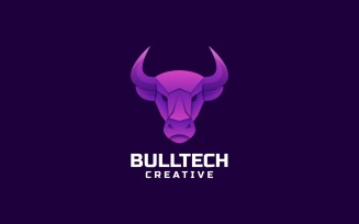Bull Tech Gradient Logo Template