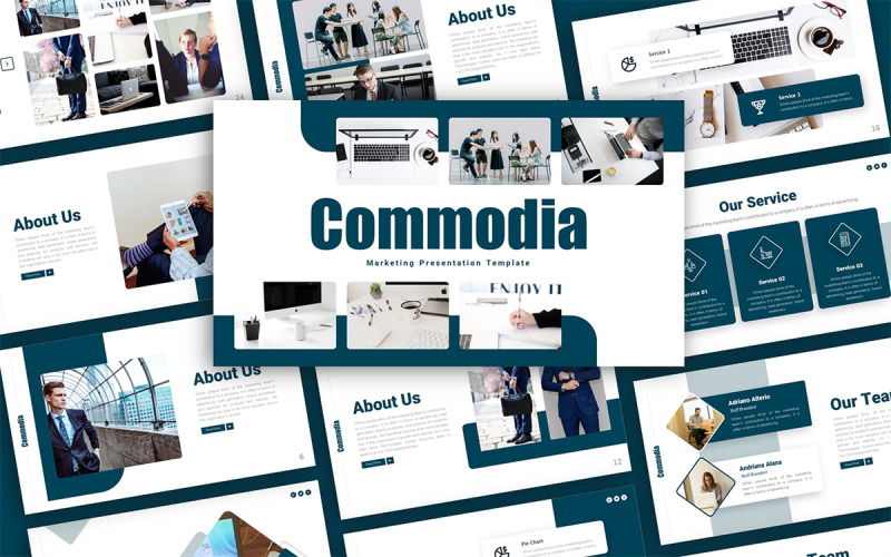 Commodia Marketing Presentation Template PowerPoint Template