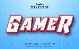 Gamer - Editable Text Effect, Cartoon Font Style, Graphics Illustration