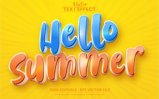 Hello Summer - Comic And Cartoon Style, Editable Text Effect, Font Style, Graphics Illustration