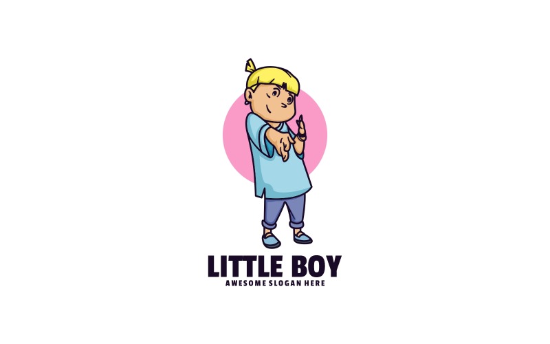 Little Boy Cartoon Logo Style Logo Template