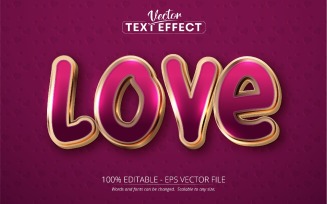 Love - Editable Text Effect, Golden Font Style, Graphics Illustration