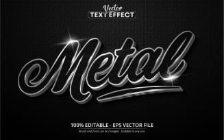 Metal - Editable Text Effect, Silver Font Style, Graphics Illustration