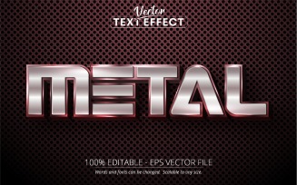 Metal - Shiny Silver Style Editable Text Effect, Font Style, Graphics Illustration