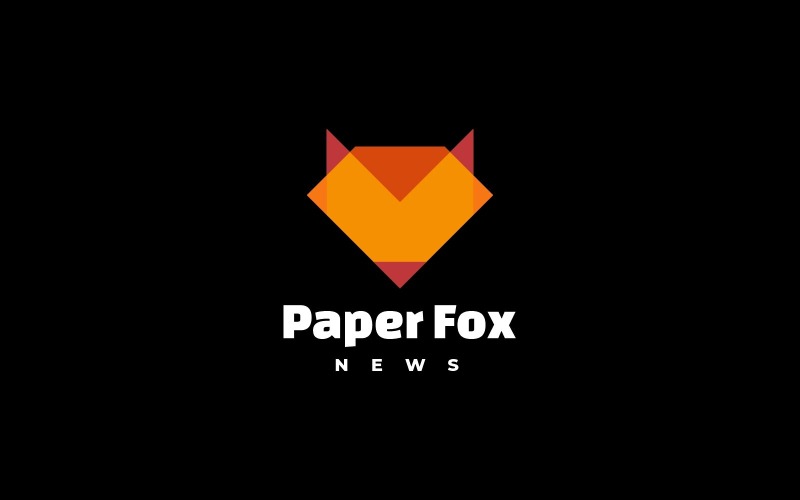 Paper Fox Simple Logo Style Logo Template