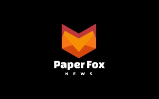 Paper Fox Simple Logo Template