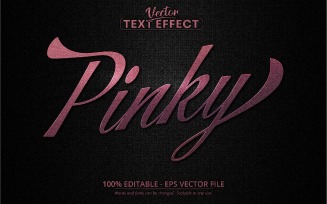 Pinky - Editable Text Effect, Shiny Rose Golden Font Style, Graphics Illustration