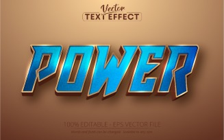 Power - Editable Text Effect, Golden Font Style, Graphics Illustration