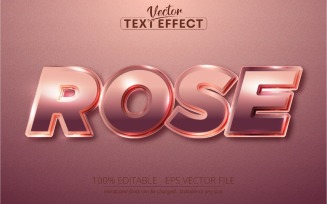 Rose - Editable Text Effect, Shiny Rose Golden Font Style, Graphics Illustration