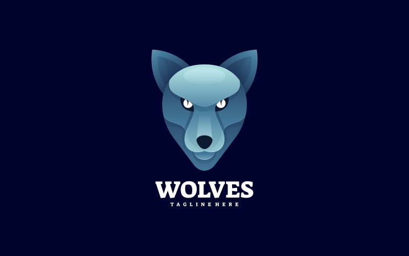 Wolf Head Gradient Color Logo Logo Template