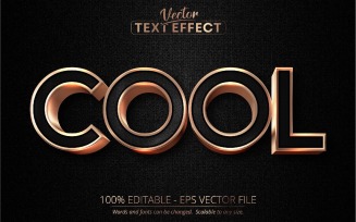 Cool - Editable Text Effect, Rose Gold Font Style, Graphics Illustration