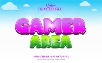 Gamer Area - Editable Text Effect, Mobile Game And Cartoon Font Style, Graphics Illustration