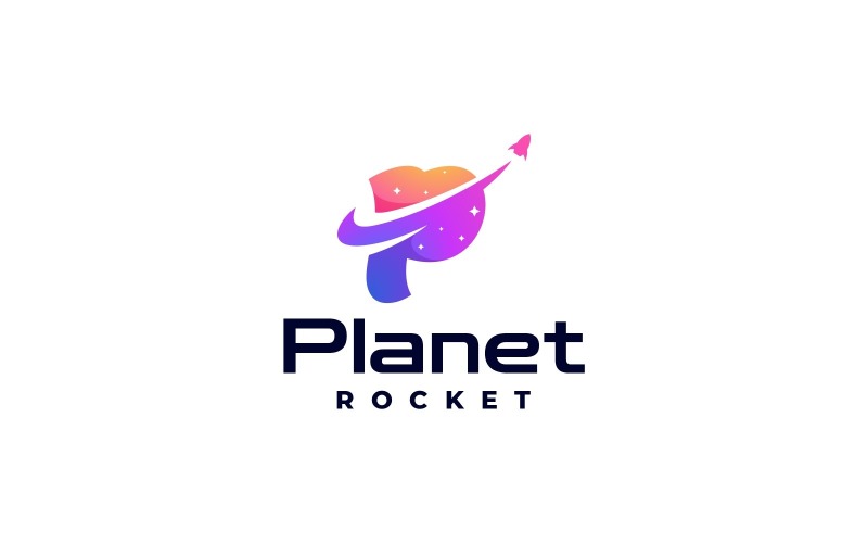 Letter Planet Gradient Colorful Logo Logo Template
