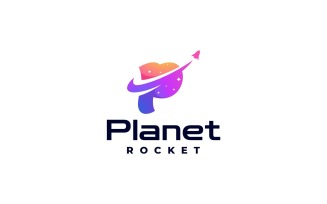 Letter Planet Gradient Colorful Logo