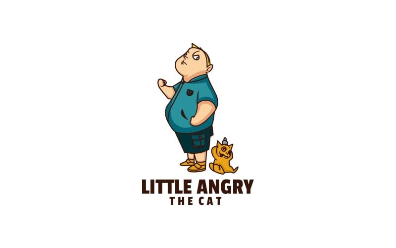 Little Boy Angry Cartoon Logo Logo Template