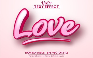 Love - Editable Text Effect, Cartoon Font Style, Graphics Illustration