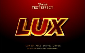Lux - Editable Text Effect, Shiny Red And Golden Font Style, Graphics Illustration