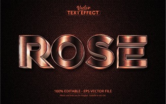 Rose - Editable Text Effect, Rose Golden Font Style, Graphics Illustration