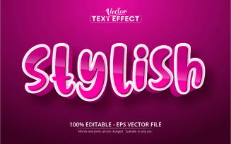 Stylish - Editable Text Effect, Cartoon Font Style, Graphics Illustration