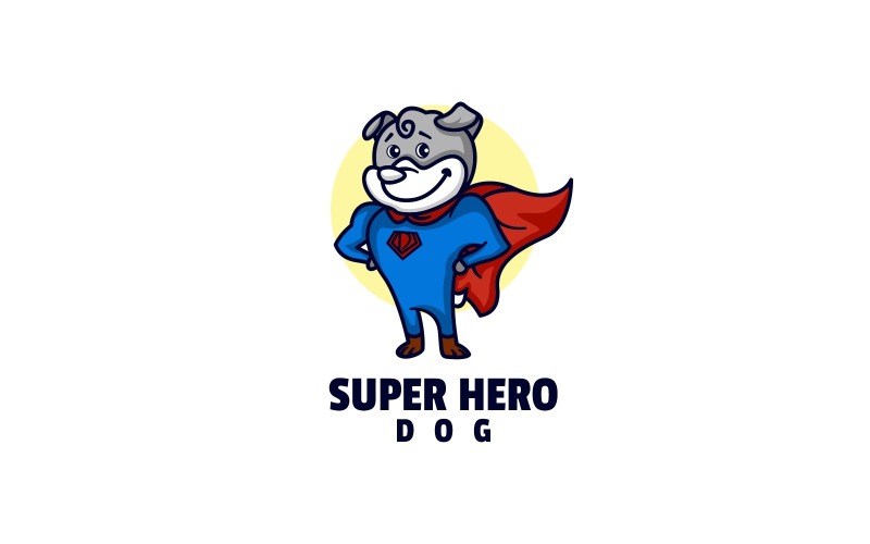 Super Hero Dog Mascot Cartoon Logo Logo Template