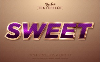 Sweet - Editable Text Effect, Rose Gold Font Style, Graphics Illustration