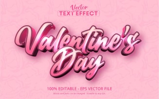 Valentine's Day - Editable Text Effect, Pink Cartoon Font Style, Graphics Illustration