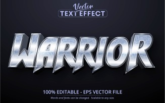 Warrior - Editable Text Effect, Silver Font Style, Graphics Illustration