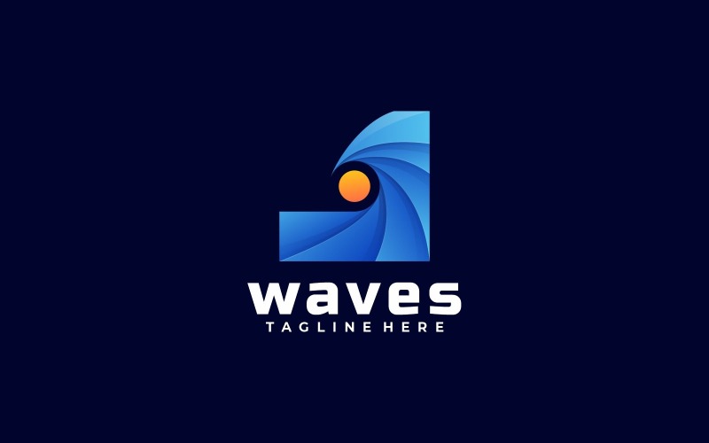 Waves Gradient Logo Style Logo Template
