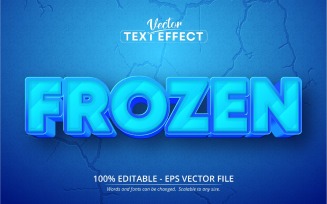 Frozen - Editable Text Effect, Cartoon Font Style, Graphics Illustration