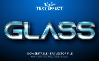 Glass - Editable Text Effect, Cartoon And Game Font Style, Graphics Illustration