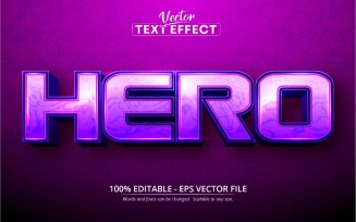 Hero - Editable Text Effect, Cartoon And Game Font Style, Graphics Illustration