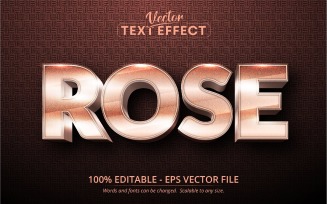 Rose - Editable Text Effect, Cartoon And Rose Gold Font Style, Graphics Illustration